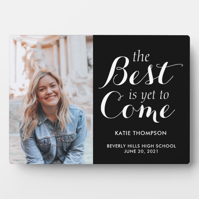 Plaque Photo Moderne Script Calligraphie Graduation Keepsaké Ca (Devant)