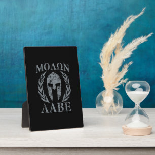 Plaque Photo Molon Labe Grunge Armure spartiate