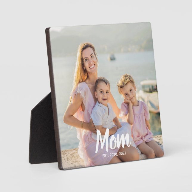 Plaque Photo Mom Established Personalized Script Photo Keepsake (Recto)