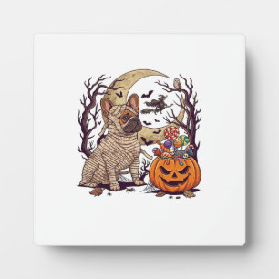 Plaque Photo Momie d'Halloween Chien Bouledogue Français Citrou
