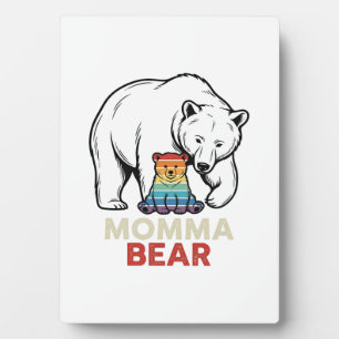 Plaque Photo Momma Bear Arc-en-ciel Design de T-shirt avec Grav