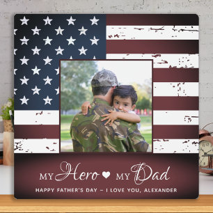 Plaque Photo Mon héros Mon papa Armée Photo personnalisée