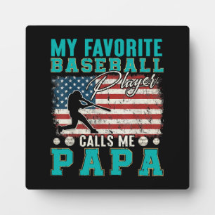 Plaque Photo Mon Joueur de Baseball Préféré M'appelle Papa