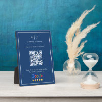 Monogramme bleu marine minimaliste Lien d'examen C