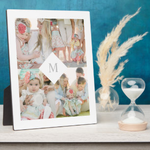 Plaque Photo Monogramme de diamant blanc