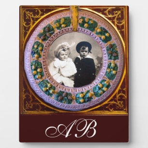 PLAQUE PHOTO MONOGRAMME FRUITS DE LA RENAISSANCE FLORENTINE