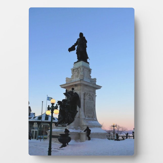 Plaque Photo Monument à Samuel De Champlain, Québec, Canada (Devant)