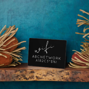 Plaque Photo Mot de passe Wifi noir