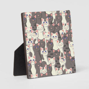 Plaque Photo Motif de chats blancs et gris