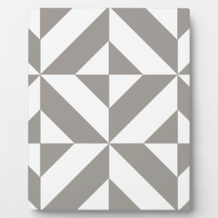 Plaque Photo Motif de cube géométrique gris argenté