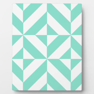 Plaque Photo Motif de cube géométrique vert Seafoam
