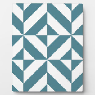 Plaque Photo Motif de cube vert géométrique profond Turquoise