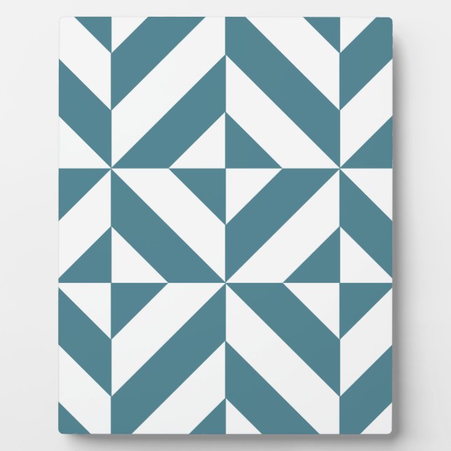 Plaque Photo Motif de cube vert géométrique profond Turquoise (Devant)