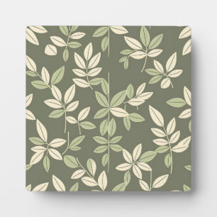 Plaque Photo Motif de feuilles botaniques Olive Sage