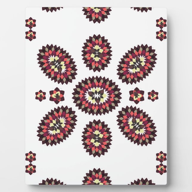 Plaque Photo Motif de fleurs Mandala (Devant)