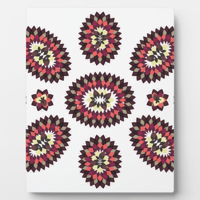 Plaque Photo Motif de fleurs Mandala (Devant)