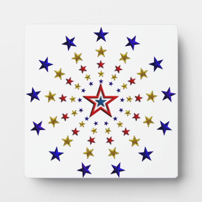Plaque Photo Motif des étoiles patriotiques (Devant)
