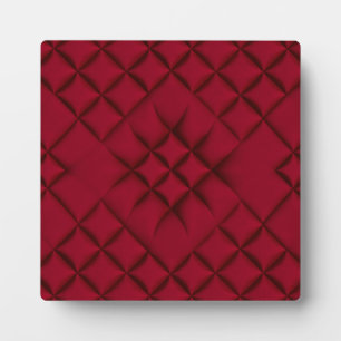 Plaque Photo Motif en cuir matelassé rouge profond