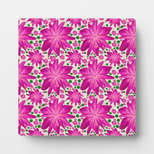 Plaque Photo Motif floral rose vif sans couture
