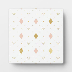 Plaque Photo Motif Géométrique Rose Doré