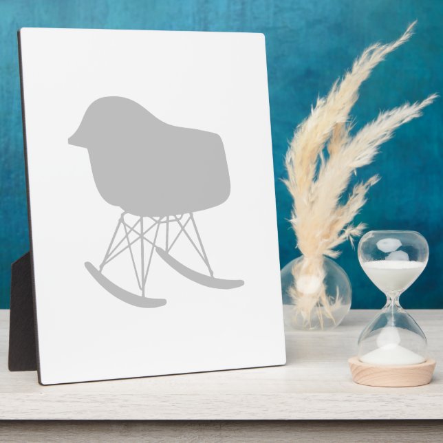 Plaque Photo Motif gris du milieu du siècle Silhouette (Côté)