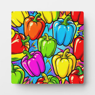 Plaque Photo Motif poivrons Pop Art