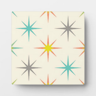 Plaque Photo Motif Rétro Starburst Milieu de Siècle