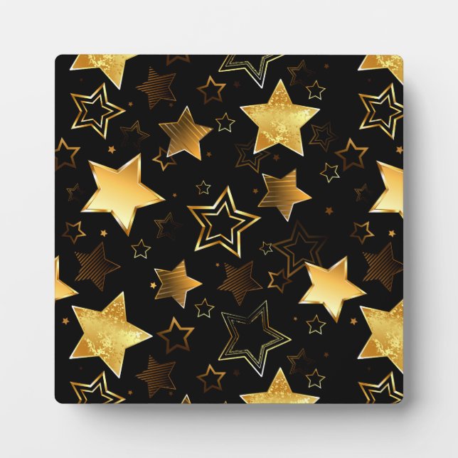 Plaque Photo Motif sans couture avec étoiles d'or (Devant)