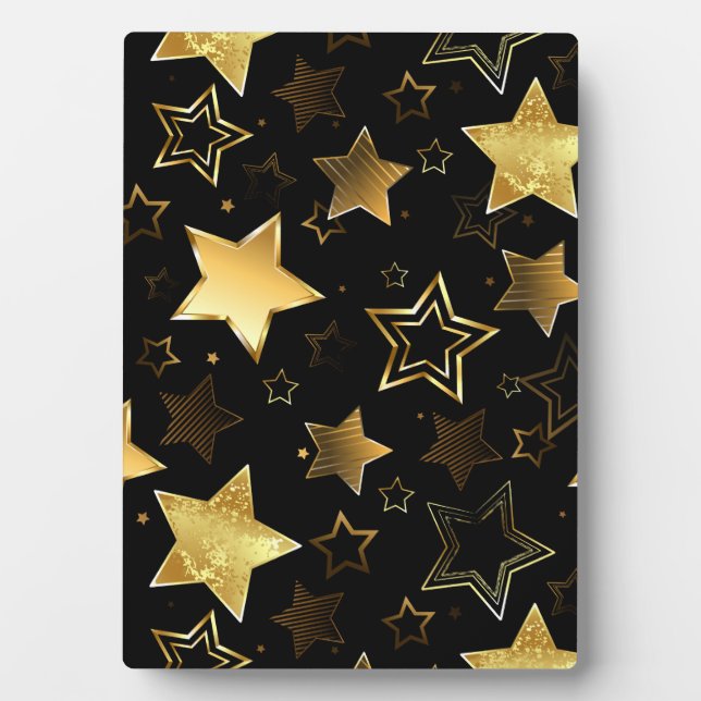 Plaque Photo Motif sans couture avec étoiles d'or (Devant)