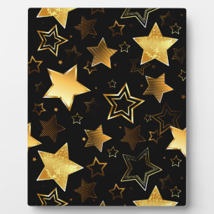 Plaque Photo Motif sans couture avec étoiles d'or