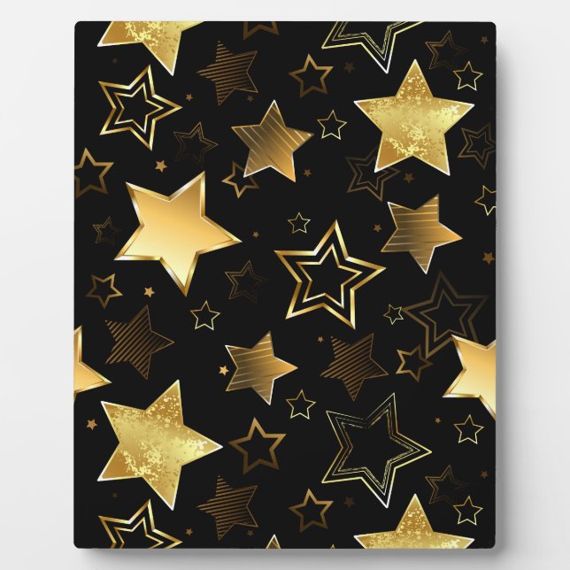 Plaque Photo Motif sans couture avec étoiles d'or (Devant)