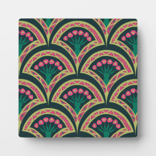 Plaque Photo motif vert en forme de coque