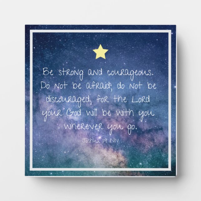 Plaque Photo Motivation Encourageant Bible Verse Citation Étoil (Devant)