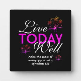 Plaque Photo MOtivational LIVE AUJOURD'HUI BIEN chrétien