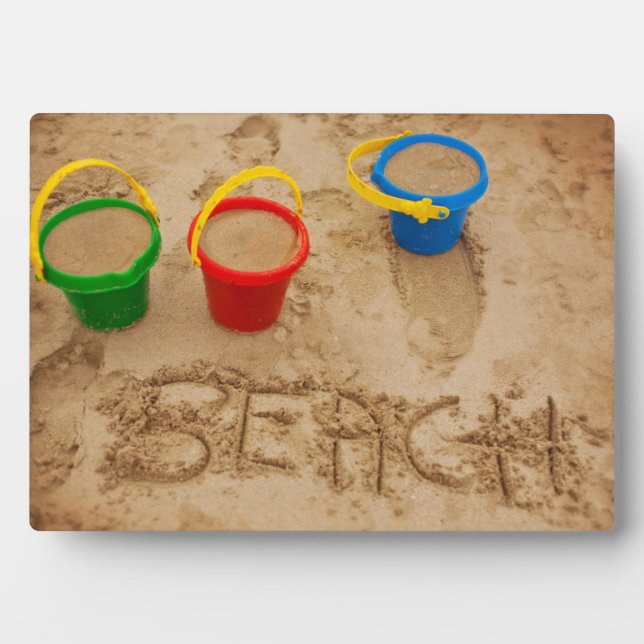 Plaque Photo Mots De Sable De Plage (Devant)