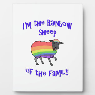Plaque Photo Mouton arc-en-ciel de la famille