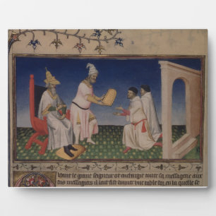 Plaque Photo MS Fr 2810 f.3v Kubilai Khan (1214-94) giving his