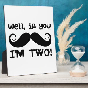 Plaque Photo Mustache du 2e anniversaire