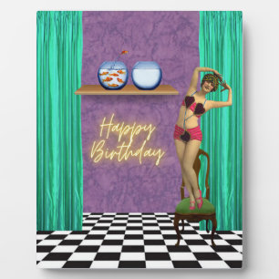 Plaque Photo Nage vintage Funky Altered Art Anniversaire
