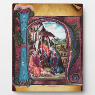 PLAQUE PHOTO NATIVITY MONOGRAM CHRISTMAS PARCHMENT