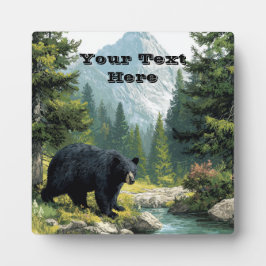 Plaque Photo Nature Ours Noir 