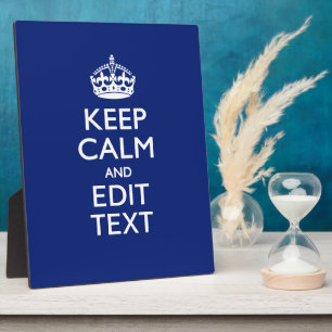 Plaque Photo Navy Blue Restez Calme Et Ayez Votre Texte