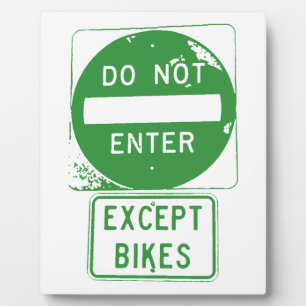 Plaque Photo Ne pas entrer sauf les vélos