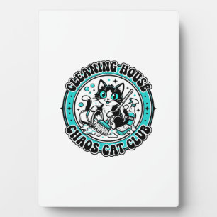 Plaque Photo Nettoyage de la maison chaos chat amateur de chat