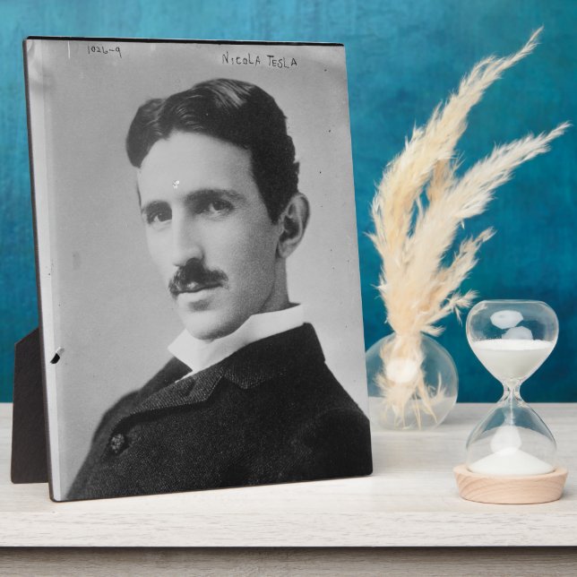 Plaque Photo Nikola Tesla Portrait (Côté)