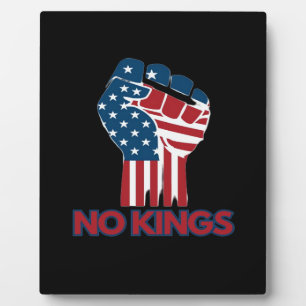 Plaque Photo No Kings Anti Classic Retro Style
