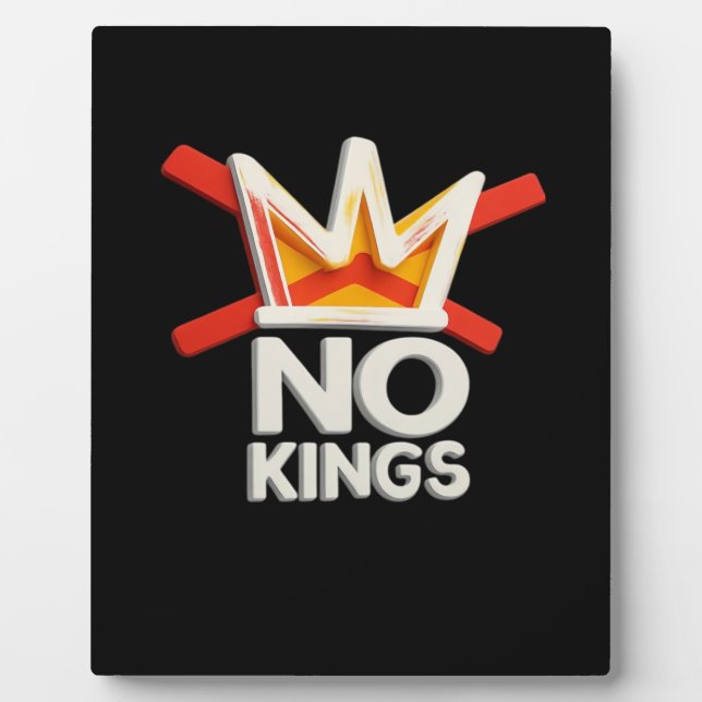 Plaque Photo No Kings Anti Minimal Clean Design (Devant)