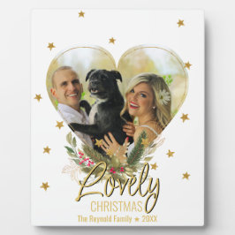 Plaque Photo Noël Photo Heart Lovely Gold Parties scintillant S