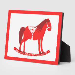 Plaque Photo Noël scandinave Cheval Rocking