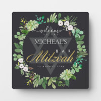 NOIR FOLIAGE WREATH STAR BAR BAT MITZVAH ACCUEIL
